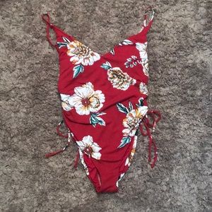 Roxy Floral one piece with side strings
